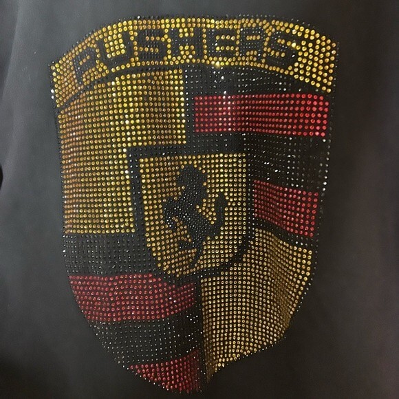 Hudson PUSHERS Bling Studded Red Gold Sweatshirt For men Size L - Picture 13 of 16